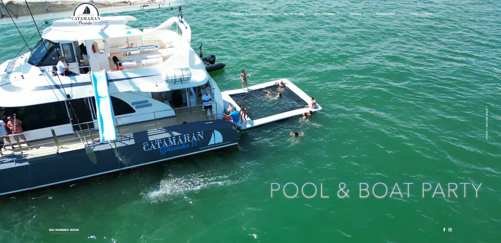 Capture de la page d’accueil du site Catamaran Picardie
