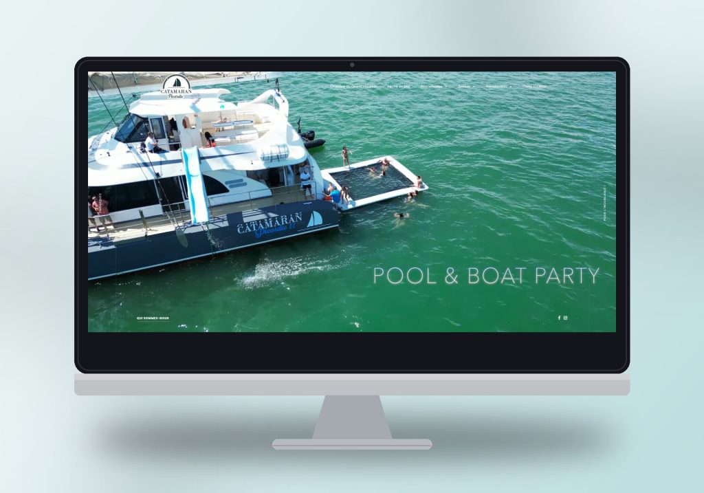 Mockup du site Catamaran Picardie (site de réservation) réalisé par La Com du Ponant