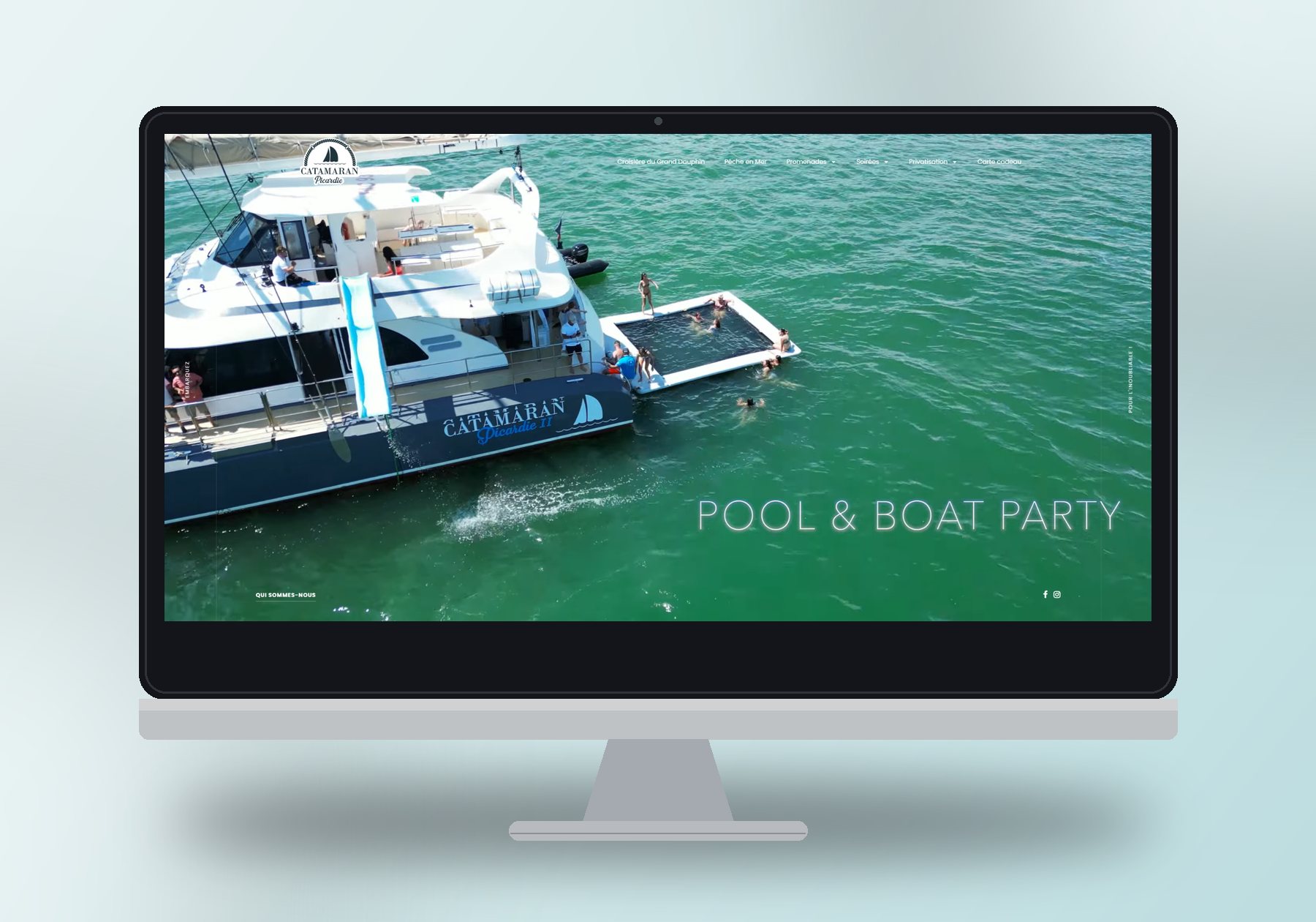 Mockup du site Catamaran Picardie (site de réservation) réalisé par La Com du Ponant