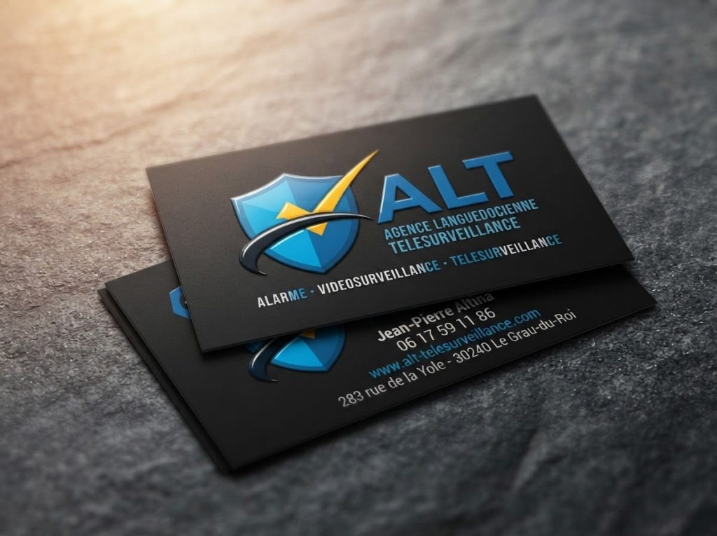 Cartes de visite – ALT – Agence Languedocienne Télésurveillance, réalisation print de La Com du Ponant